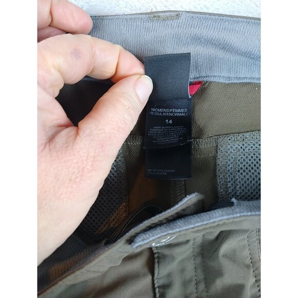North Face Women's 14 Pants Convertible Zip Off OD Green Gorpcore Cargo Pockets - Picture 11 of 14